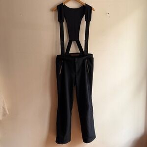 Frauenschuh Ski Pants Suspenders Softshell Black Size 8 3‎ Excellent